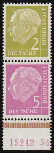 Heuss-Zusammendruck 17 mit HAN 15242.54 aus MHB, ungefaltet, **