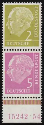 Heuss-Zusammendruck 17 mit HAN 15242.54 aus MHB, ungefaltet, **