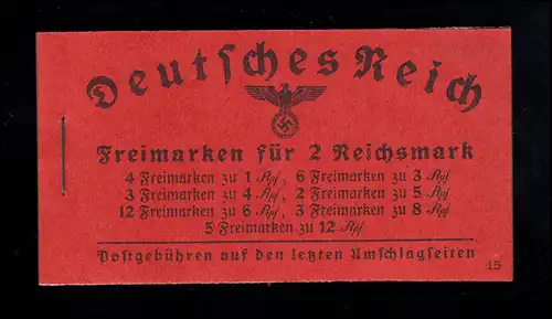 MH 39.5 Hindenburg 1940/41 - Deckelmangel, Blätter/Marken innen ** ungefaltet