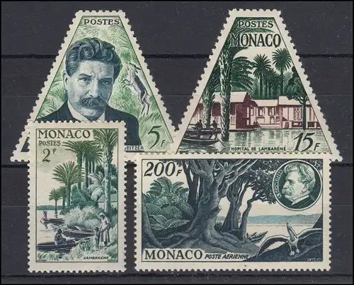 Monaco 492-495 Albert Schweitzer, ensemble complet, frais de port **