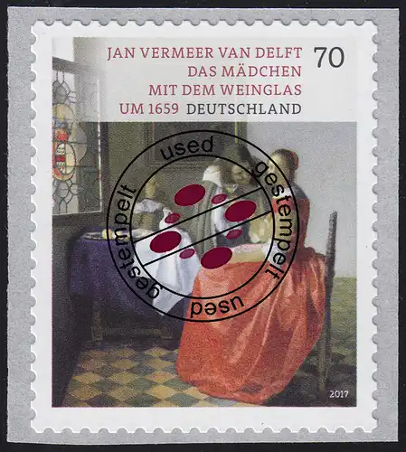 3280 Jan Vermeer van Delft - Mädchen mit Weinglas, selbstklebend O