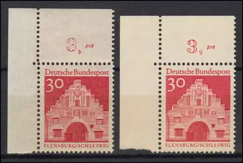 493 bâtiments de 30 p. coin o.l.: dent de compensation plus pointue et large, paire **