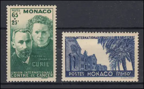 Monaco 187-188 Entdeckung des Radiums, Satz, postfrisch **