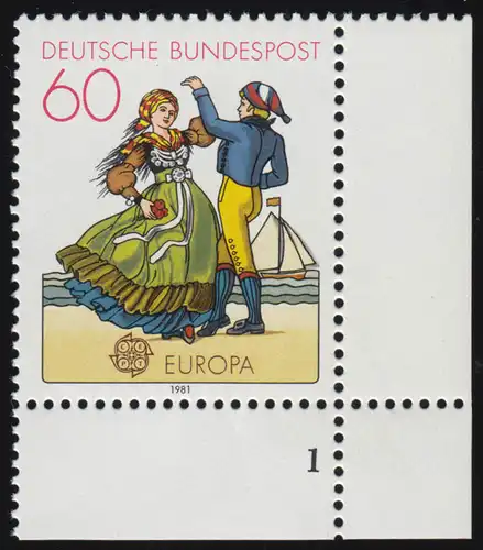 1097 Europa Friesische Tracht 60 Pf ** FN1