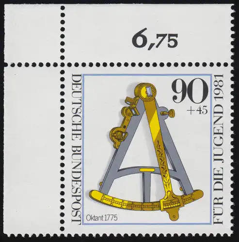 1093 Jeunesse Instruments optiques 90+45 Pf ** Coin o.l.