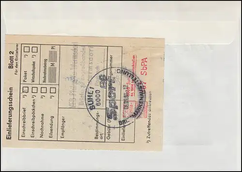 3 marque d'inscription 600-1 WM dans le tir sportif R-Lettre SSt SUHL 6.9.1986