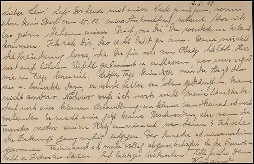 PK de CÖLN-LINDENTHAL 2.1.18 Timbre-poste ... Régiment 28 n. Kaldenkirchen