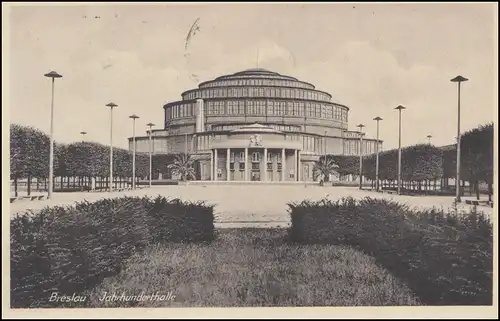 Carte de Wroclaw Salle du siècle, BRESLAU 2 - 11.10.1942