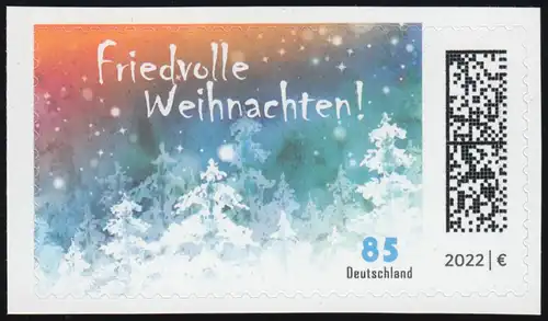 3730 Friedvolle Weihnachten, selbstklebend aus FB 122, ** postfrisch