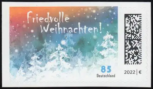 3730 Noël paisible, autocollant de FB 122, ** frais de poste