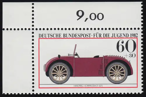 1125 jeunes véhicules à moteur 60+30 Pf ** coin o.l.