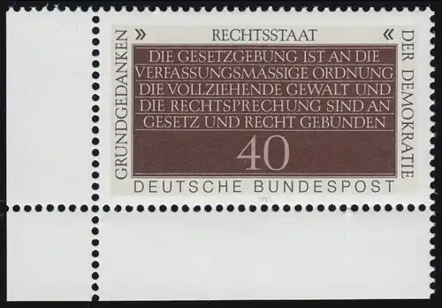1105 Demokratie 40 Pf Rechtsstaatlichkeit ** Ecke u.l.