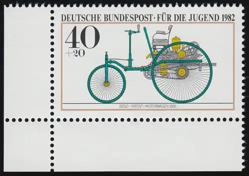 1123 Jugend Kraftfahrzeuge Benz 40+20 Pf ** Ecke u.l.