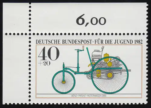 1123 Jugend Kraftfahrzeuge Benz 40+20 Pf ** Ecke o.l.