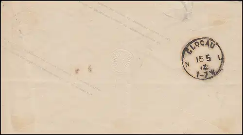 Couverture U 1 AII Tampon de poitrine 1 dent Tempête bi-circulaire GLAESERSDORF 14.5.1872