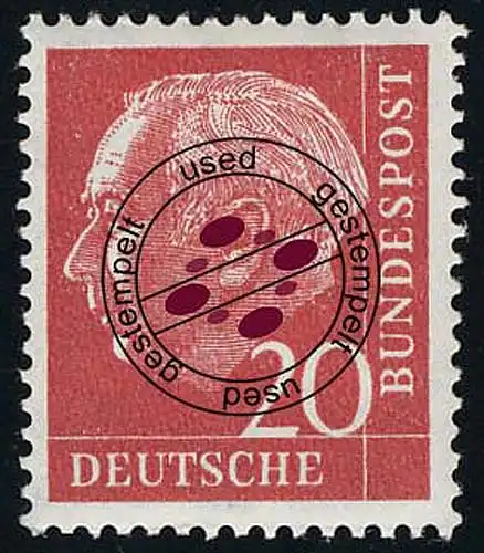 185 Heuss 20 Pf O gestempelt
