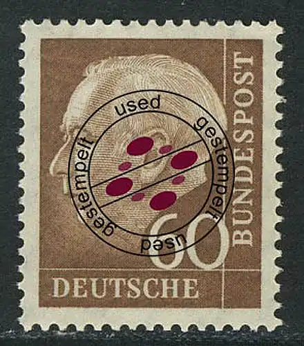 262 Theodor Heuss 60 Pf O gestempelt