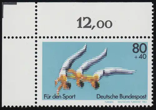1172 Sporthilfe Turnfest 80+40 Pf ** Ecke o.l.