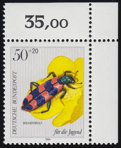 1202 Jeunesse loup-abeille 50+20 Pf ** coin o.r.