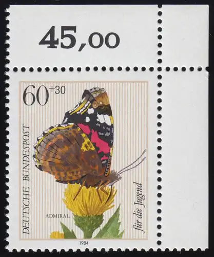 1203 Admiral de jeunesse 60+30 Pf ** coin o.r.