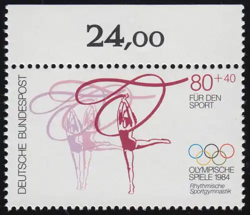 1207 Olympische Sommerspiele 80+40 Pf  ** Oberrand