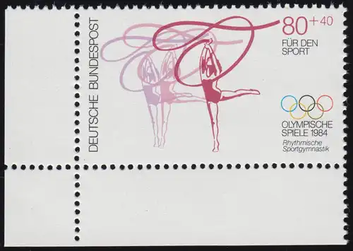 1207 Olympische Sommerspiele 80+40 Pf  ** Ecke u.l.