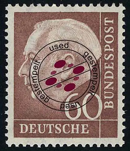 190 Heuss 60 Pf, gestempelt O