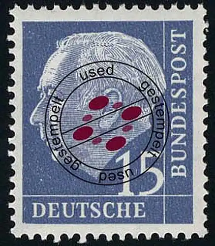 184 Heuss 15 Pf O Tamponné