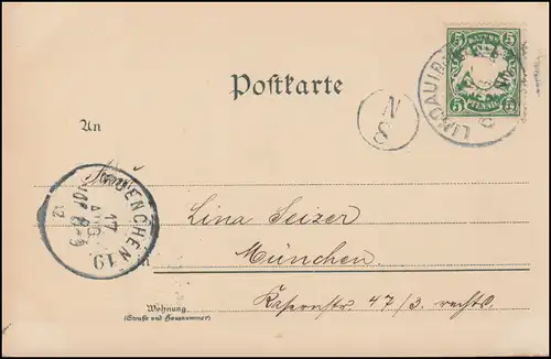 AK Kaumer Christoph retournant à Friedrichshafen, LINDAU 16.8.1902