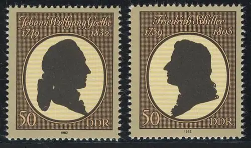 2681-2682 Einzelmarken aus Block 66: Goethe und Schiller, Satz **