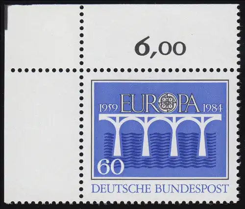 1210 Europa Post- und Fernmeldewesen 60 Pf ** Ecke o.l.