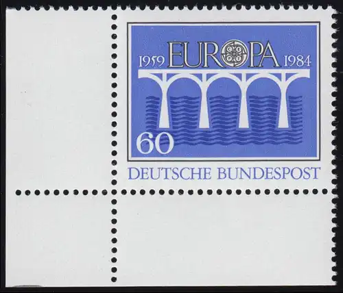 1210 Europa Post- und Fernmeldewesen 60 Pf ** Ecke u.l.