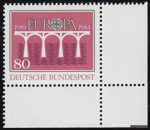 1211 Europe Postes et télécommunications 80 Pf ** Coin et r.