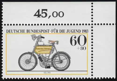 1169 Jugend Motorräder NSU 60+30 Pf ** Ecke o.r.