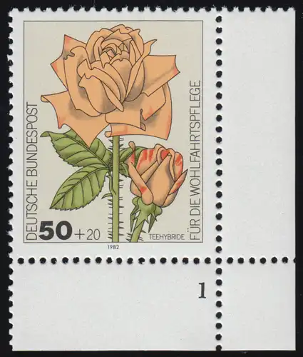 1150 Wohlfahrt Gartenrosen 50+20 Pf ** FN1