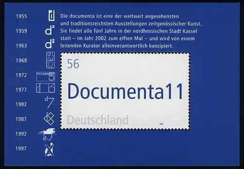 Block 58 documenta11 Kassel 2002: Set zu 10 Stück, alle ** postfrisch
