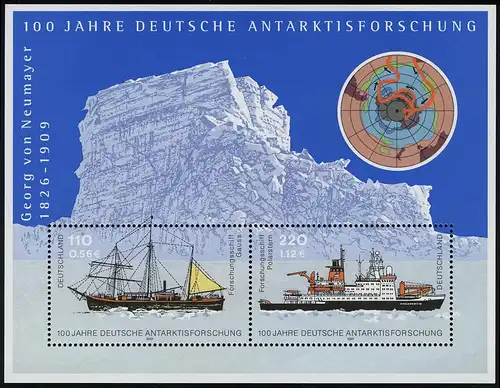Bloc 57 Recherche sur l'Antarctique 2001: ensemble de 10 pièces, tous ** frais de port