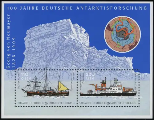 Block 57 Antarktisforschung 2001 - Set zu 10 Stück, alle postfrisch **