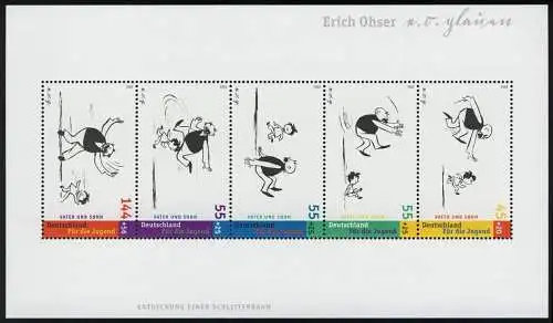 Block 63 Jugend Vater und Sohn 2003: Set zu 10 Stück, alle ** postfrisch