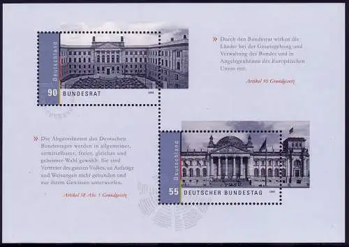 Block 76 Bundestag und Bundesrat 2009, Set zu 10 Stück, alle ** postfrisch