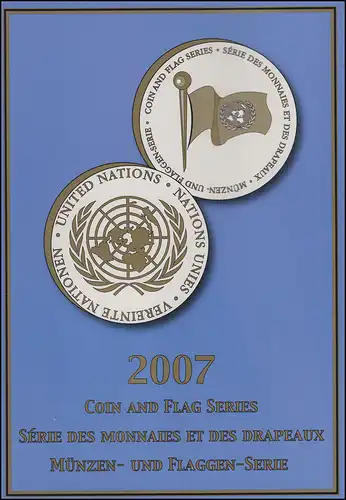 Pape d'ONU drapeaux et pièces 2007, frais de port **