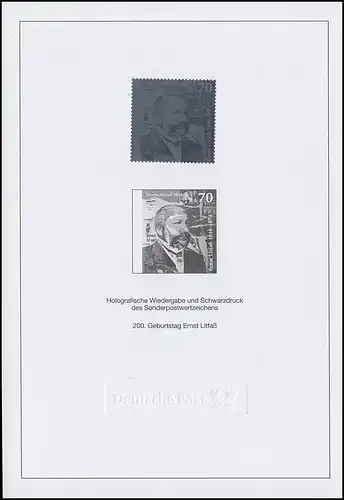 Schwarzdruck aus Jahrbuch 2016 Ernst Litfaß mit Hologramm SD 39