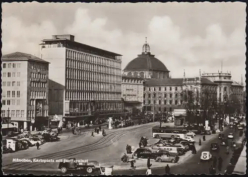 AK Munich Karlplatz, temple de publicité Munich SIMPLITÉ DROIT LIBERTÉ 28.5.1955