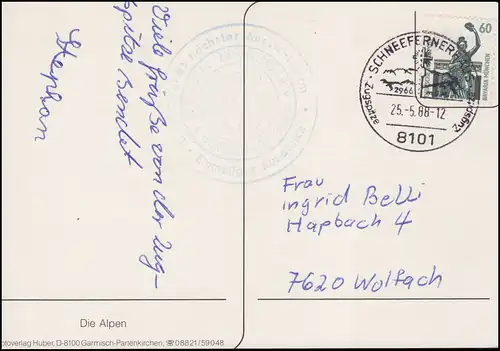 SSt Zugspitze SCHNEEFERNERHAUS - Neben-O Höchster Aussichtspunkt, AK Alpen