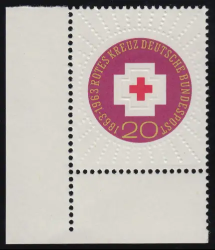 400 Rotes Kreuz ** Ecke u.l. - Zähnung 0-8
