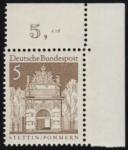 489 Bauwerke groß 5 Pf Ecke or ** postfrisch