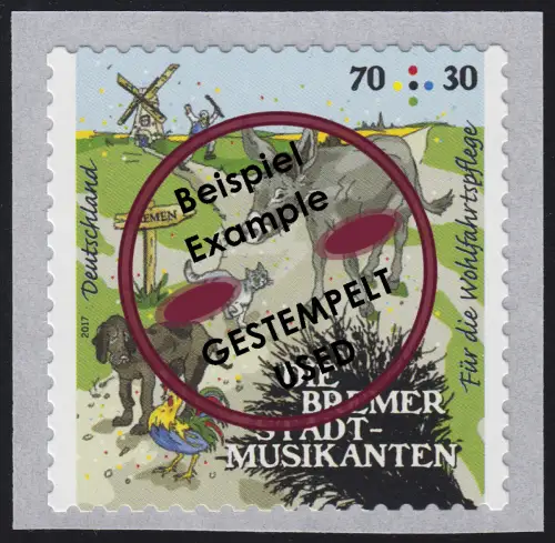 3287 Bremer Stadtmusikanten, selbstklebend aus der Rolle, O