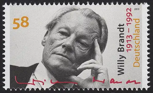 3037 Willy Brandt - Prix Nobel de la paix: ensemble à 10 pièces, tous ** / MNH