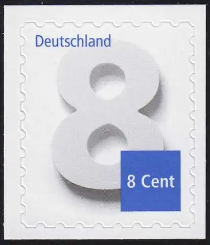 3196 Valeur supplémentaire 8 cents, film NOUVEAU auto-adhésif, set de 10 pièces, tous **