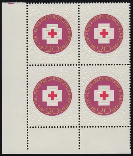 400 Rotes Kreuz ** Eck-Vbl u.l. - Zähnung 0-8